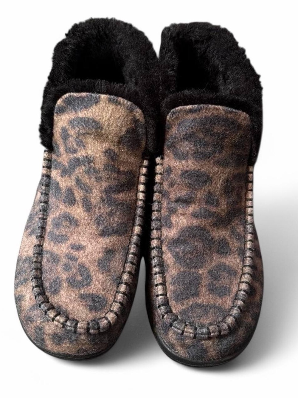 Hey Dude Leopard Print Faux Fur Lined Ankle Boots Cozy